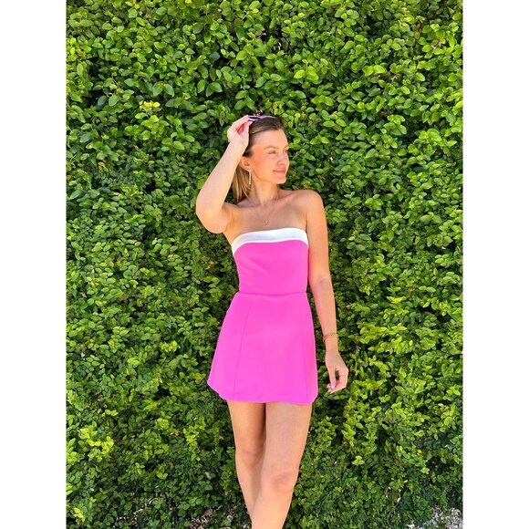 Amanda Uprichard Kerry Skort Romper in Aster & Ivory Large New Womens Dress - Picture 11 of 15